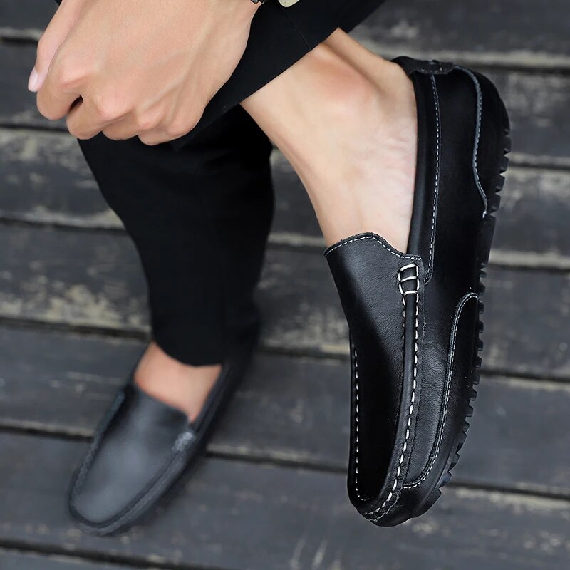 Stilvolle Herren Sommerschuhe Damiano, leichte Leder-Loafer, sehr atmungsaktiv.