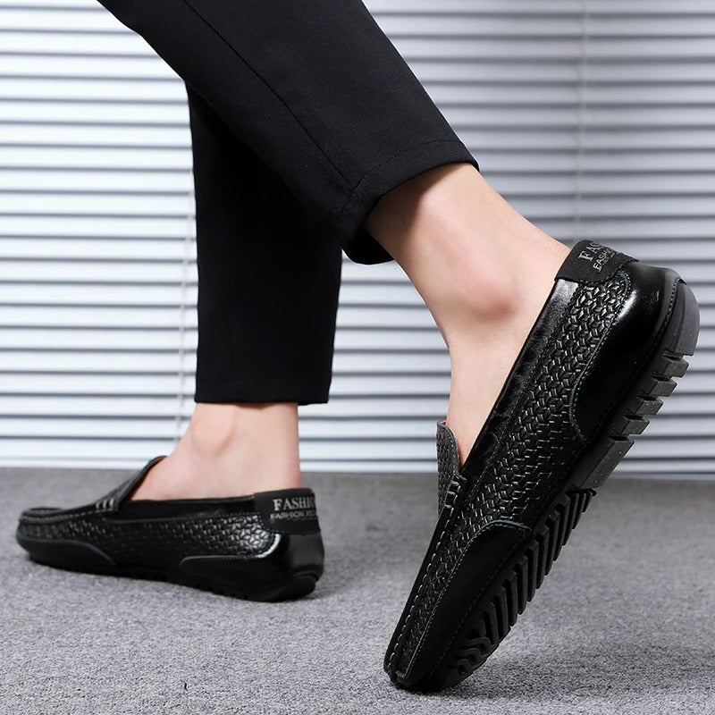 Edle Herren Schlupf-Loafer Damiano aus Leder, vielseitig für Büro & Alltag.