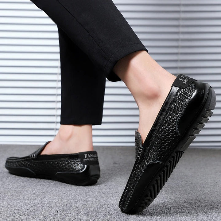 Edle Herren Schlupf-Loafer Damiano aus Leder, vielseitig für Büro & Alltag.