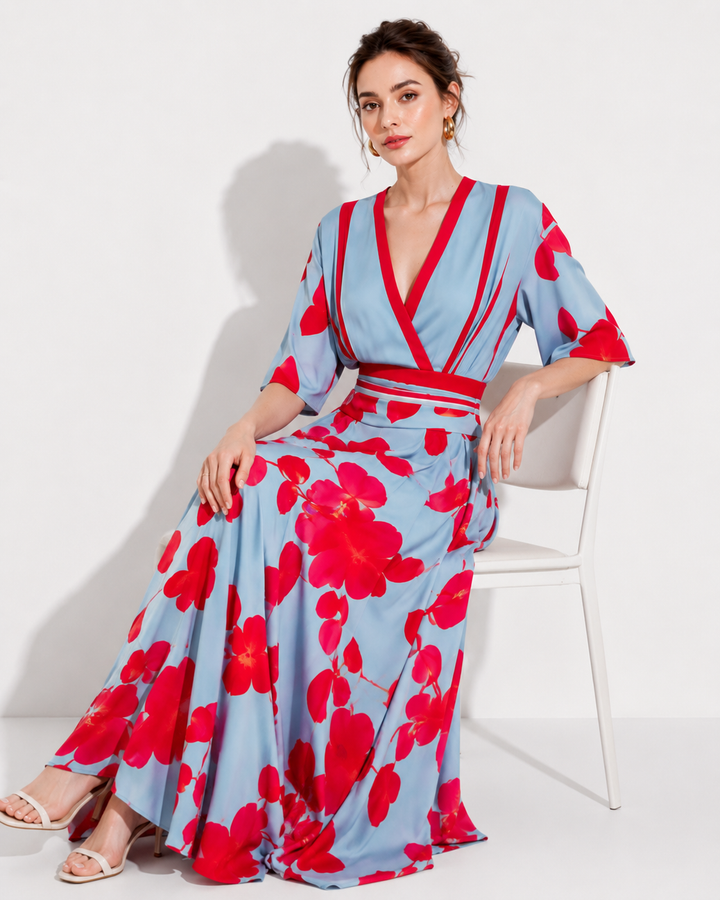 Modisches, elegantes Damenkleid mit Ärmeln, figurbetont. Vielseitig als Abendkleid oder für den chicen Alltag tragbar.