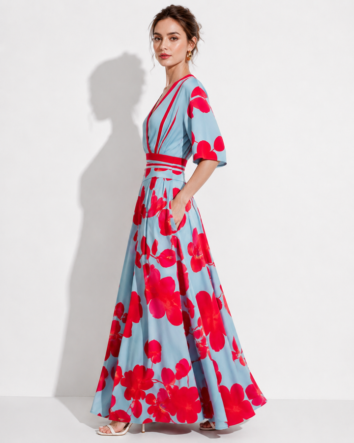 Chices Damen Ärmelkleid, elegant & vielseitig. Ideal als Abendkleid oder bequemes Freizeitkleid für Frühling/Sommer.