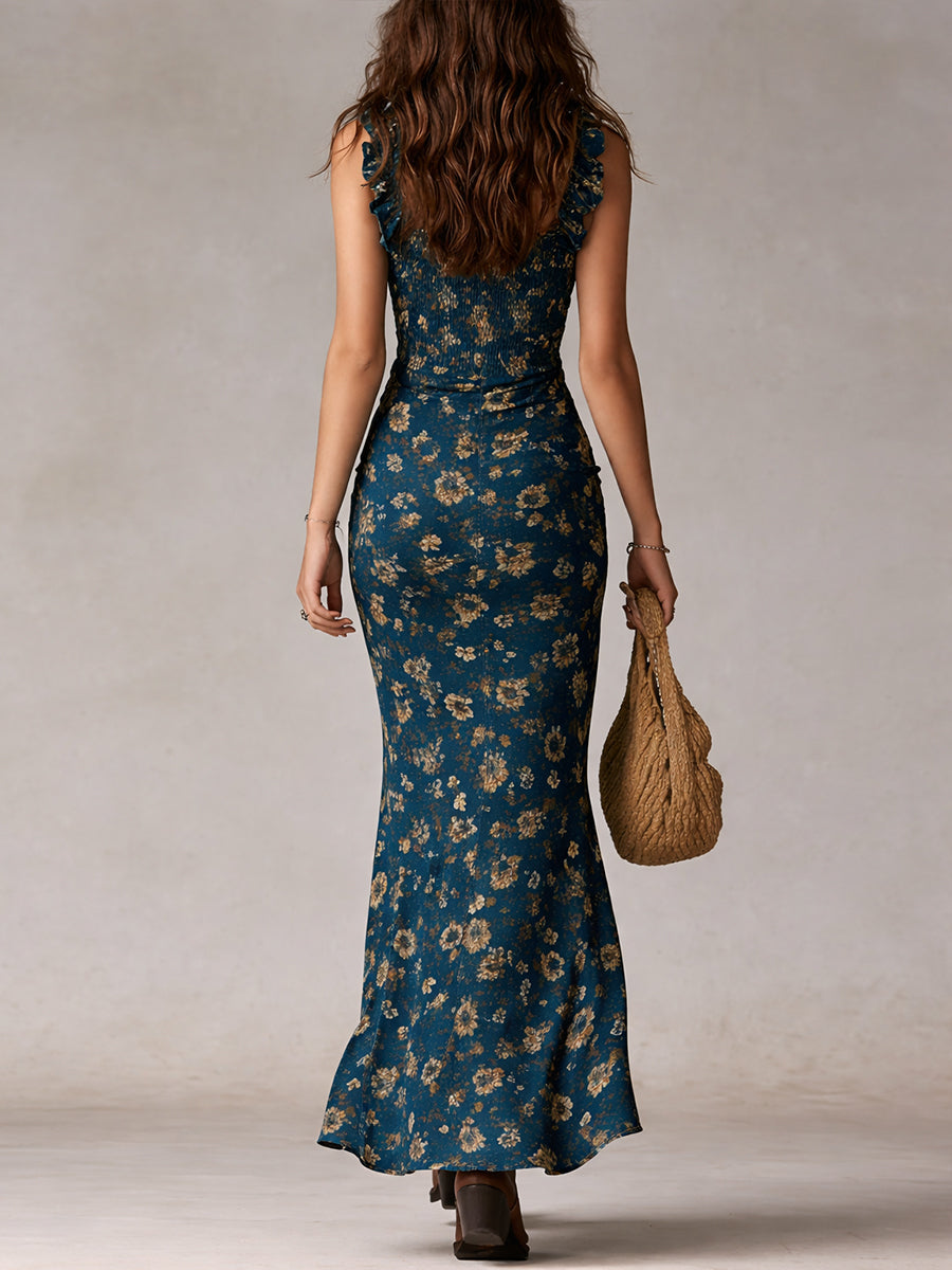 Fließendes Damenkleid, Maxilänge, Boho-Look, stilvoll und bequem für Freizeit und besondere Anlässe.