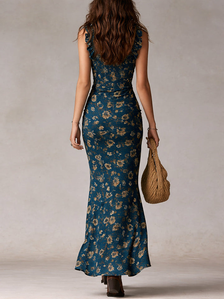 Fließendes Damenkleid, Maxilänge, Boho-Look, stilvoll und bequem für Freizeit und besondere Anlässe.