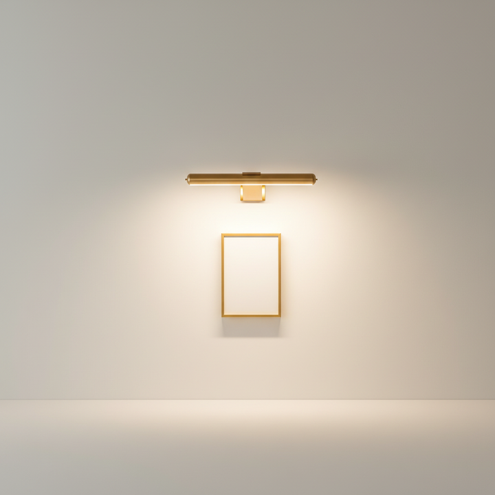 Kabellose ArtBeam LED Wandleuchte, aufladbar, bietet warmes, dimmbares Licht für Ihre Kunstwerke und Bilder.