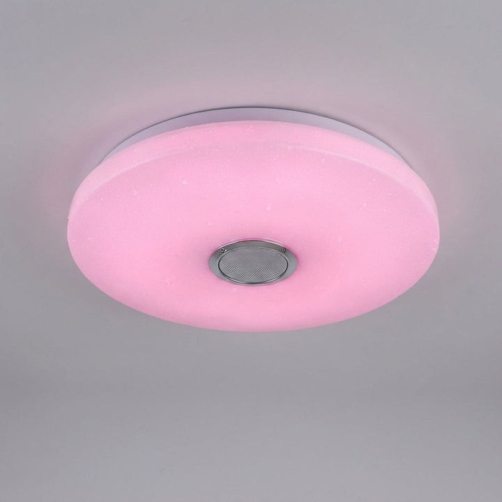 Smarte Radiomuse Deckenlampe: App-gesteuertes LED-Stimmungslicht mit Bluetooth-Lautsprecher & Musik-Synchronisation.