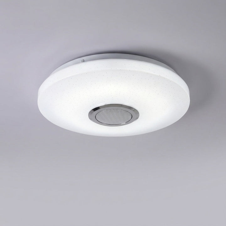 Hochwertige Radiomuse Deckenlampe: App-gesteuert, LED, Bluetooth-Lautsprecher, RGB-Licht, dimmbar für Musik & Licht.