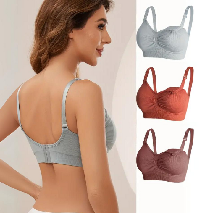 Dreier-Set nahtlose Still-BHs für Damen in verschiedenen Farben, ideal als Schwangerschafts-Unterwäsche.