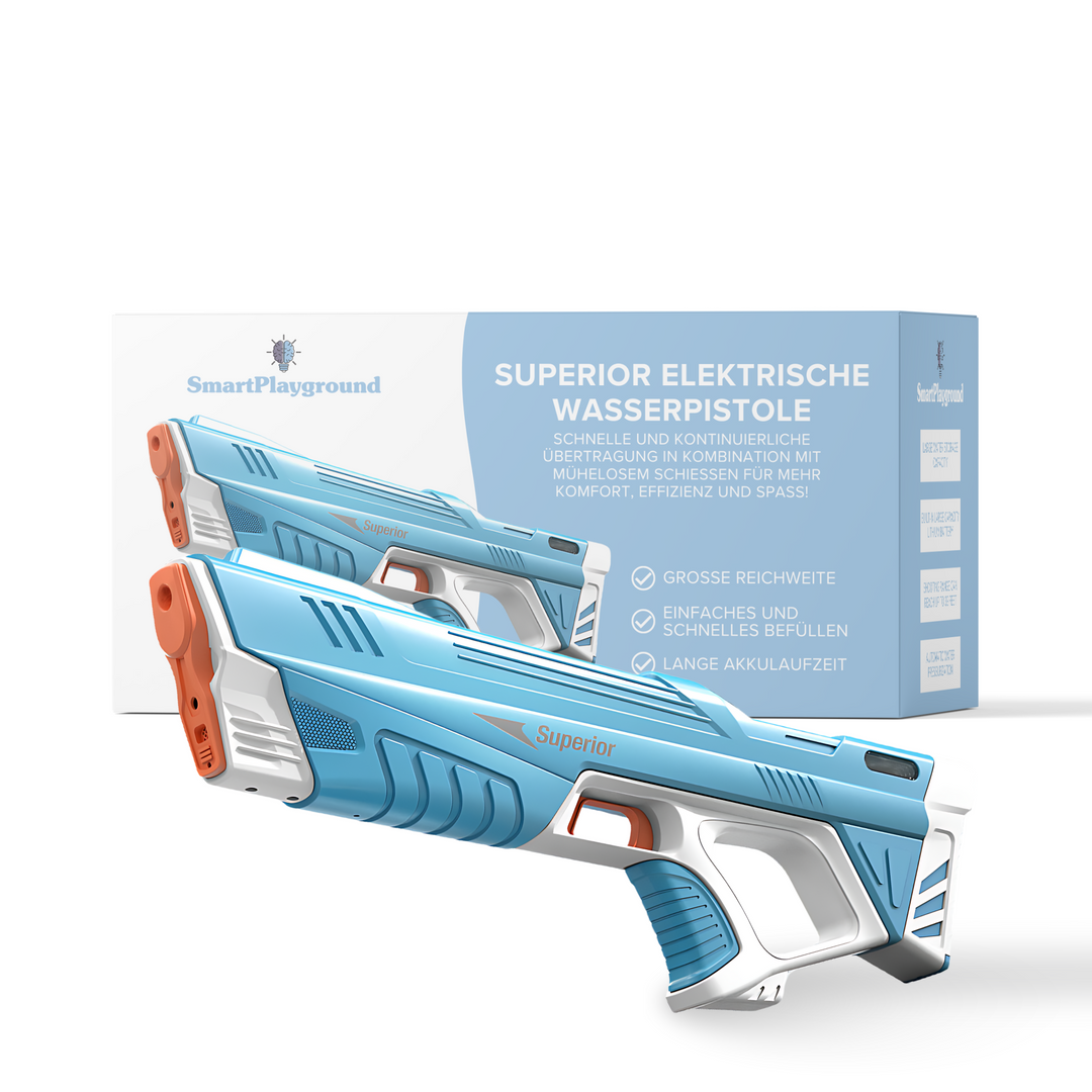 Elektrische Wasserpistole mit Akku für endlosen Sommerspaß und spannende Wasserschlachten.