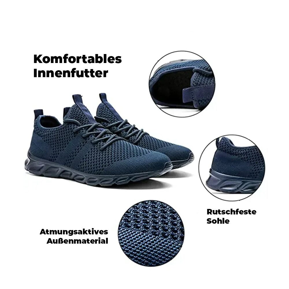 Komfortable Herren Sportschuhe, orthopädisch. Atmungsaktiver Leichtgewicht-Sneaker für Laufen, Walking & Alltag.
