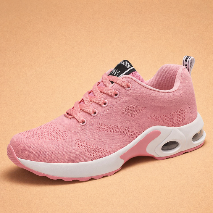 Atmungsaktiver Alltags-Sneaker für Damen in Rosa, bietet hohen orthopädischen Komfort und Leichtigkeit.