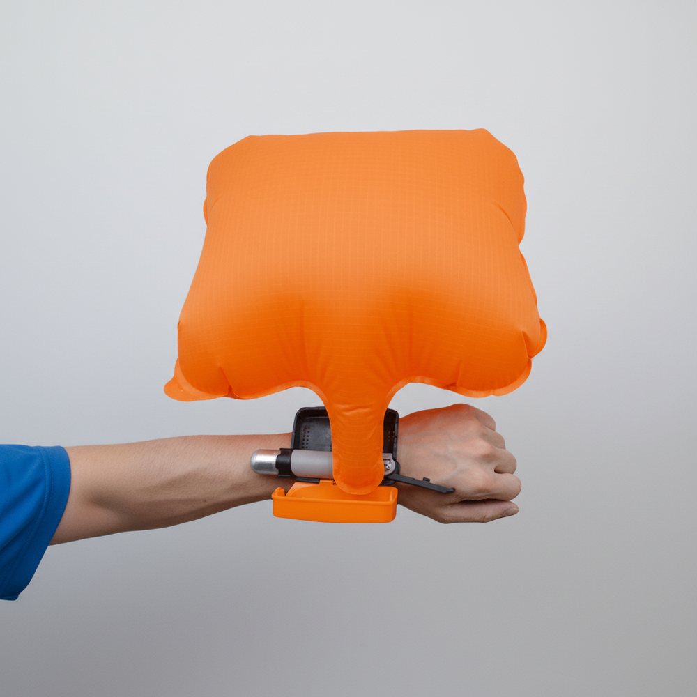 Leichtes, aufblasbares Unisex Rettungsarmband BuoyBand für sicheres Schwimmen und Wassersport im Pool, See oder am Strand.