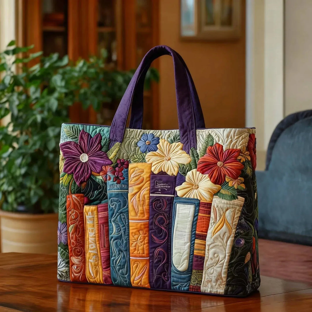 Unisex gepolsterte Tragetasche aus Baumwoll-Polyester-Mischung für Bücher & Alltag, stilvolle Stoff-Handtasche.