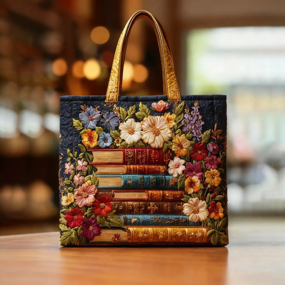 Handgefertigte Damen-Tragetasche aus Baumwolle mit lebhaftem Blumenmuster. Ideal als stilvolle Alltagstasche.