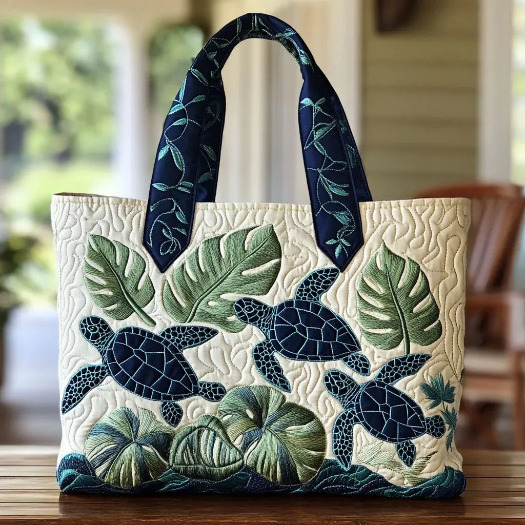 Handgefertigte Unisex Tragetasche mit stilvollem Schildkröten-Design. Robuster Baumwoll-Polyester-Shopper für Alltag & Freizeit.