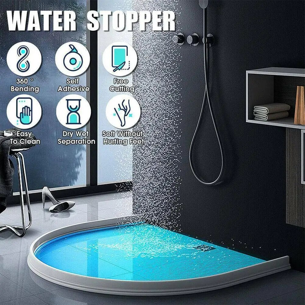 Hält Ihr Badezimmer trocken mit dieser flexiblen, wasserdichten Silikon-Duschbarriere.