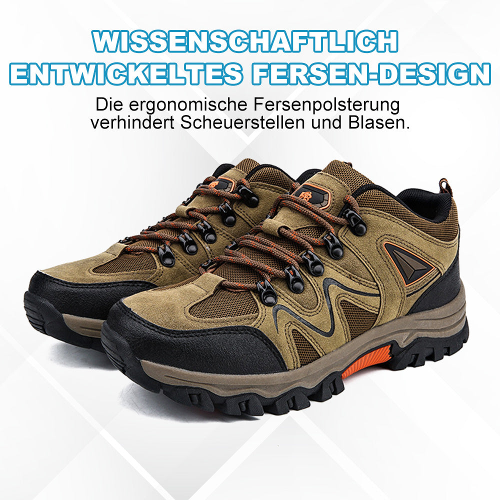 Verstärkter Fersenbereich der stabilen Herren Wanderstiefel für extra Halt und Schutz des Fußes.