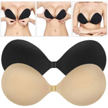 Damen selbstklebender Silikon-BH für trägerlose Outfits; unsichtbar & rückenfrei, mit Push-up-Effekt.