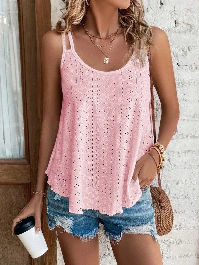 Modisches Boho Camisole Top in A-Linie, für Damen, leicht & luftig, mit Spaghettiträgern, Übergrößen.