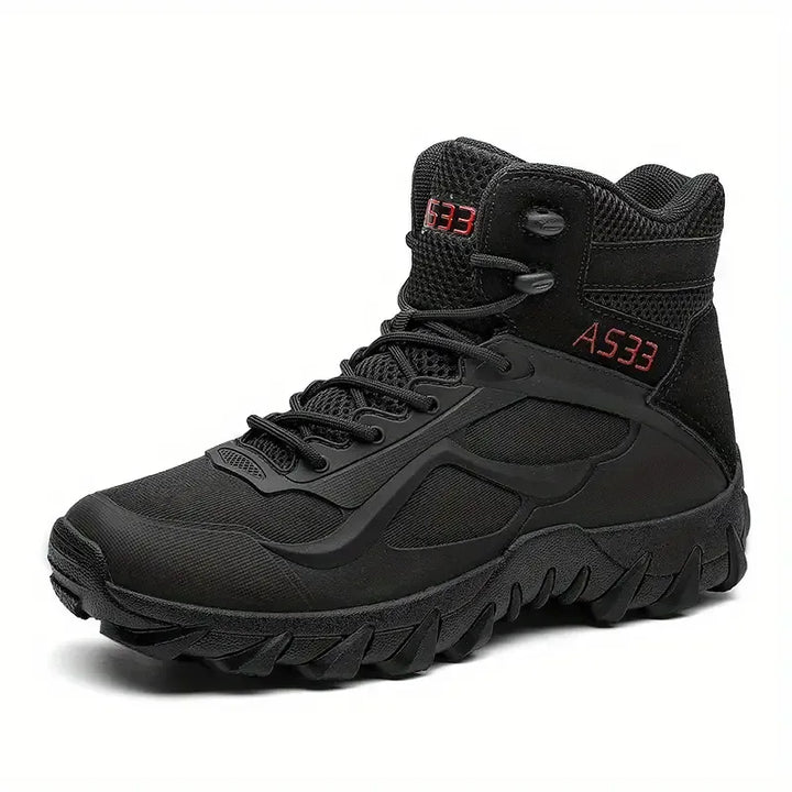 Unisex Wanderschuhe in Nahaufnahme, betonen die Qualität & das bequeme Fußbett für alle Abenteuer.