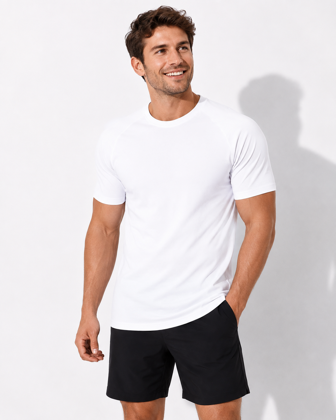 Klassisches Herren Kurzarm T-Shirt, Rundhals-Ausschnitt, zeitloses Basic für Freizeit & Alltag.