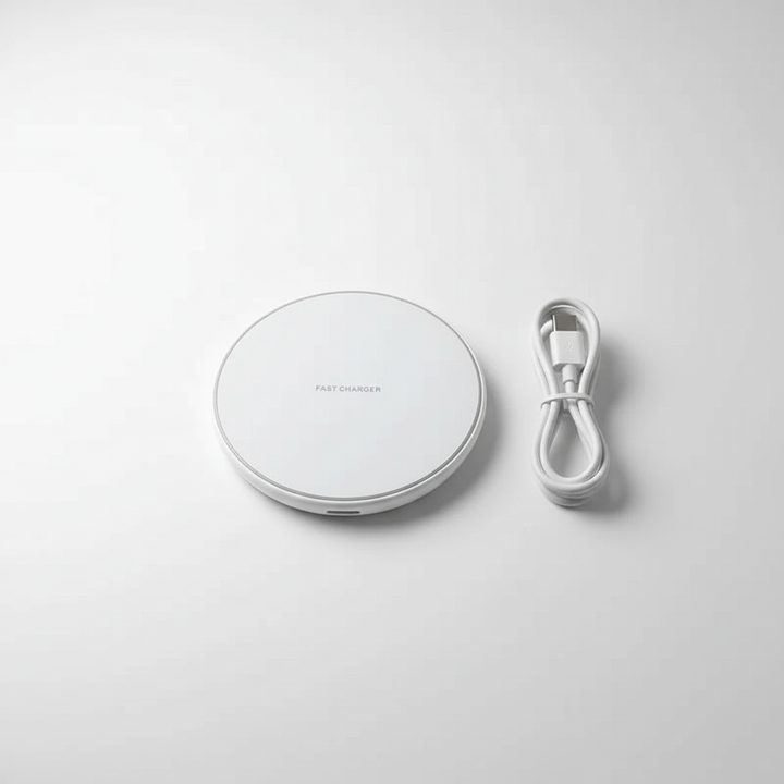 Kompaktes 30W Induktions-Ladepad für schnelles kabelloses Laden von Smartphones, praktisches Handy-Zubehör.