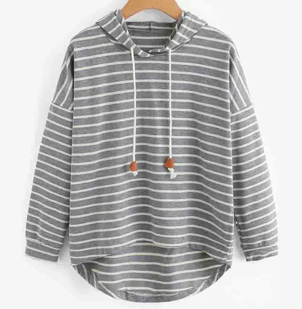 Unisex Herbst-Hoodie mit Streifenmuster, Kapuze & Kängurutasche. Gemütlicher Pullover für Freizeit & Alltag.