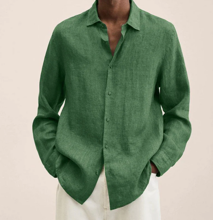 Elegant-legeres Herren-Leinenhemd, kurzärmlig, atmungsaktiv für Sommer & Freizeit.