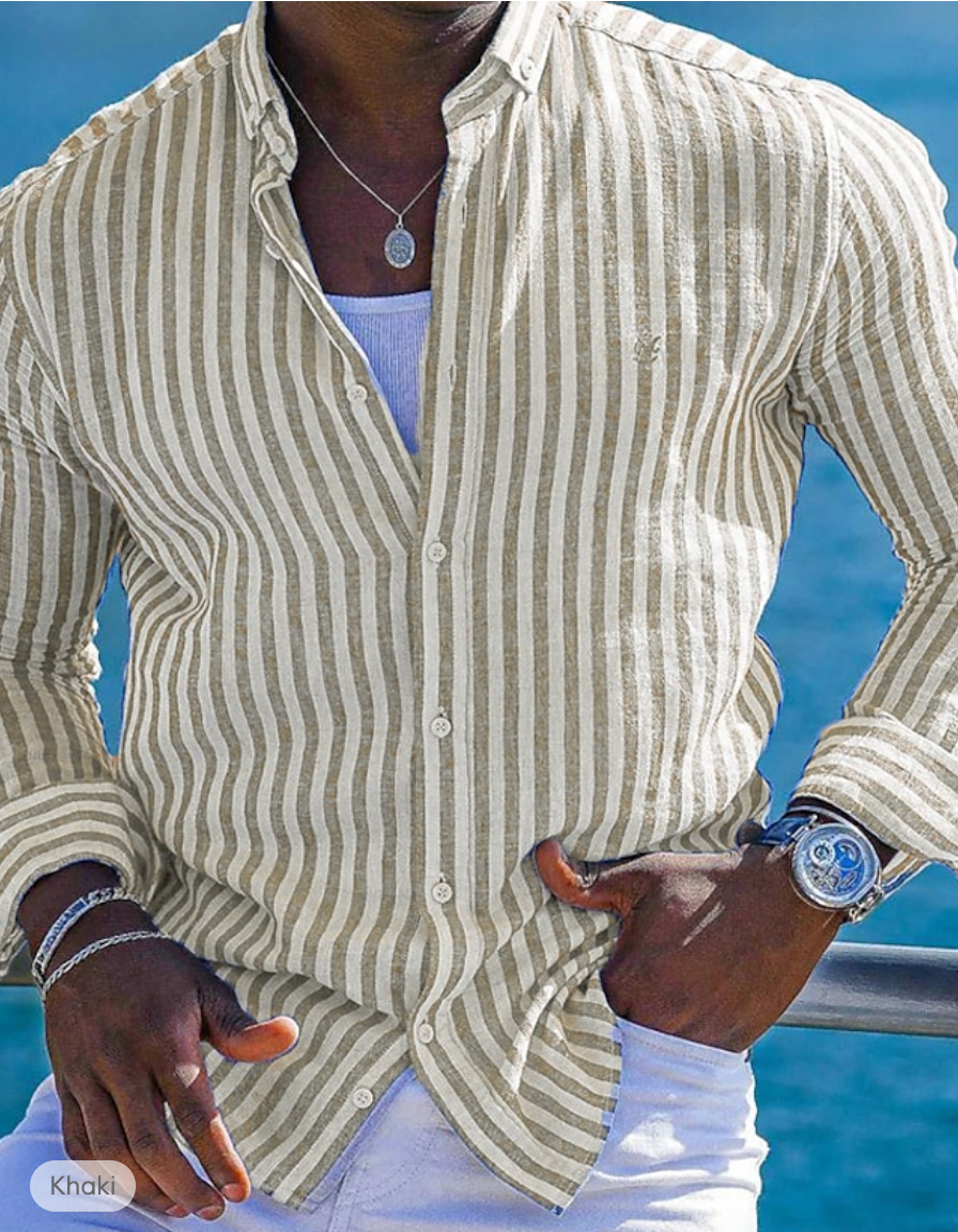 Herren Streifenhemd in Grau, klassisches Design für Freizeit und Alltag, bietet hohen Tragekomfort und Stil.