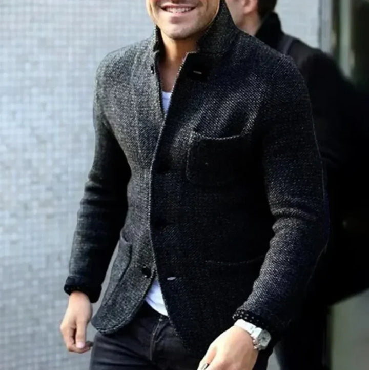 Warme Herren-Herbstjacke in Braun, elegante Freizeitjacke, auch in Schwarz, Grau, Blau erhältlich.