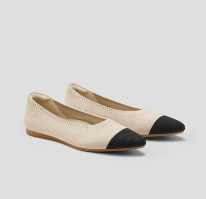 Modische Damen Ballerinas, flache Slipper für den Frühling. Bequeme Damenschuhe für jeden Tag.