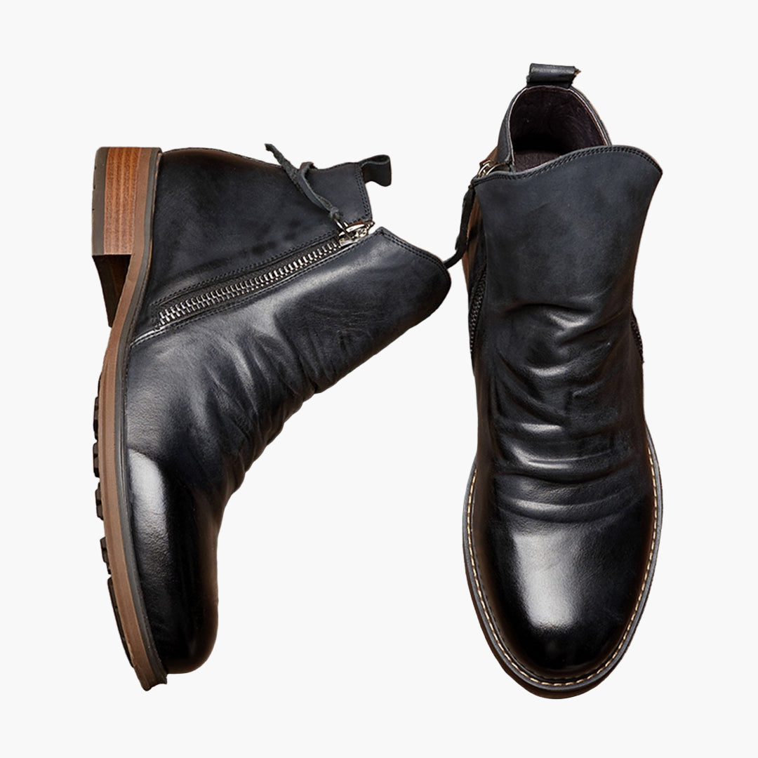 Klassische schwarze Herren Ankle Boots aus hochwertigem Leder, ideal für Smart Casual Looks und optimalen Komfort.