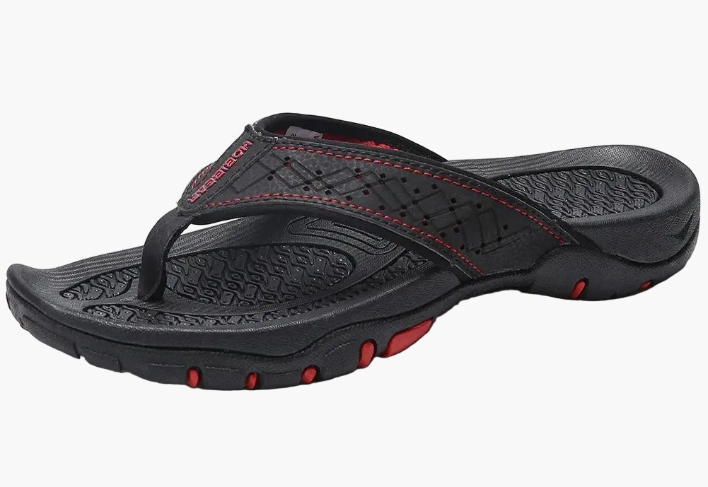 Moderne Herren Sandalen mit Komfort-Fußbett und stützender Fußgewölbestütze für lange Tage.