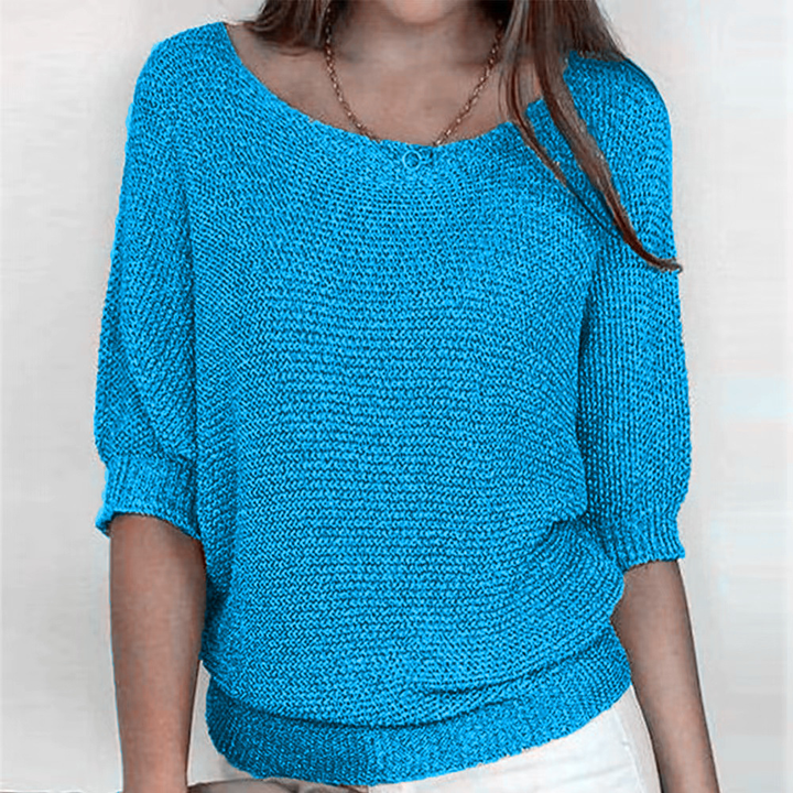 Komfortabler Damen Pullover mit Kreuzmuster, ideal für Frühling und Herbst. Moderner Langarm-Strick für jeden Tag.