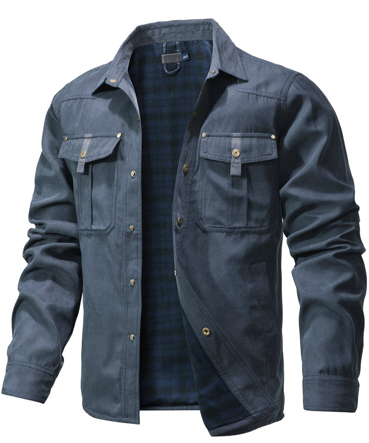 Herren Funktionsjacke mit Kapuze und Reißverschlüssen, robust und winddicht, ideal für Outdoor-Alltag.