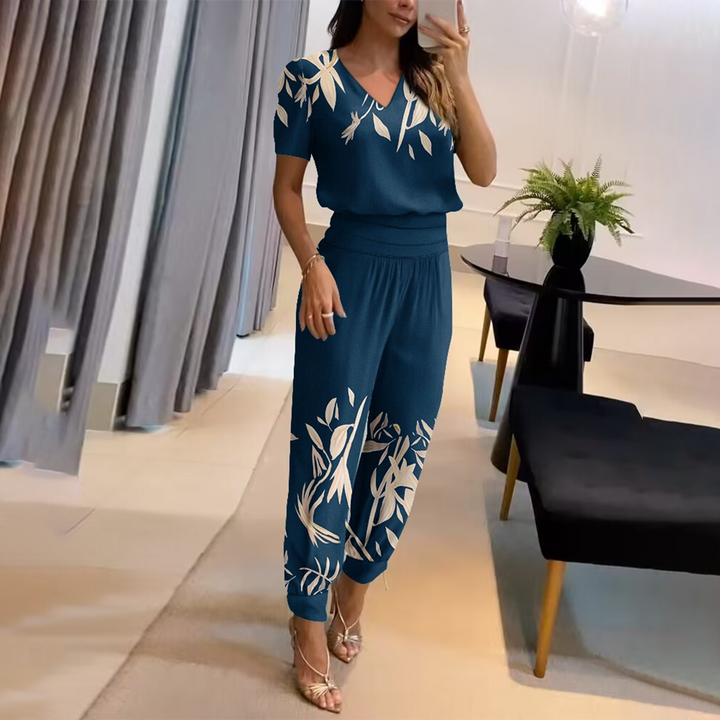 Modischer Damen Overall für den Herbst, locker geschnitten. Vielseitiger Jumpsuit mit Print für stilvolle Freizeitlooks.