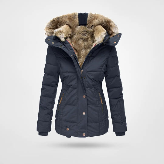 Stylische Damen Kapuzenjacke für den Winter, warm gefüttert, wasserdicht & atmungsaktiv. (100)
