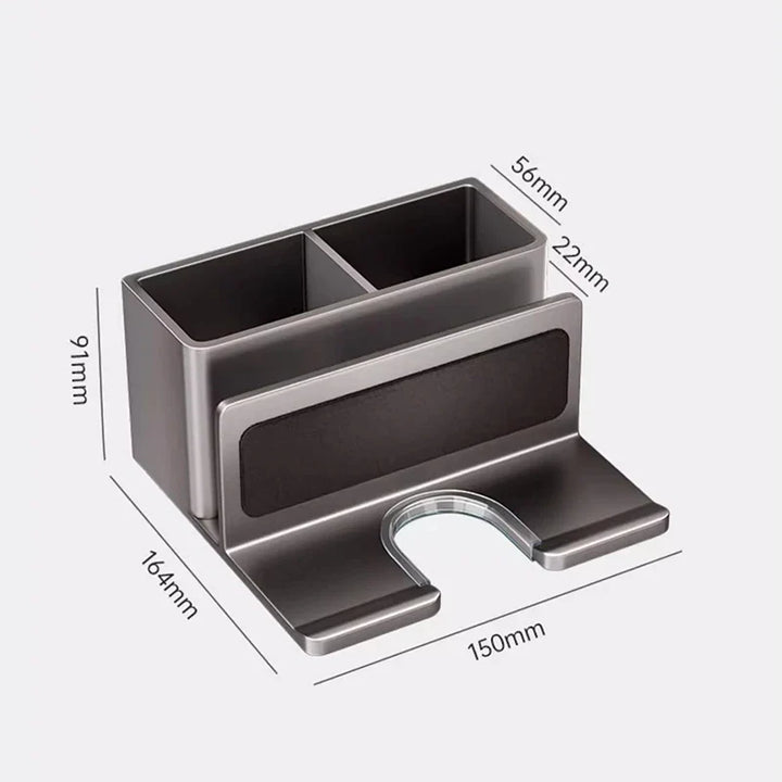 Praktische Fön Halterung & Ablage, bohrfrei zur Wandmontage, aus robustem Aluminium für Ihr Badezimmer.