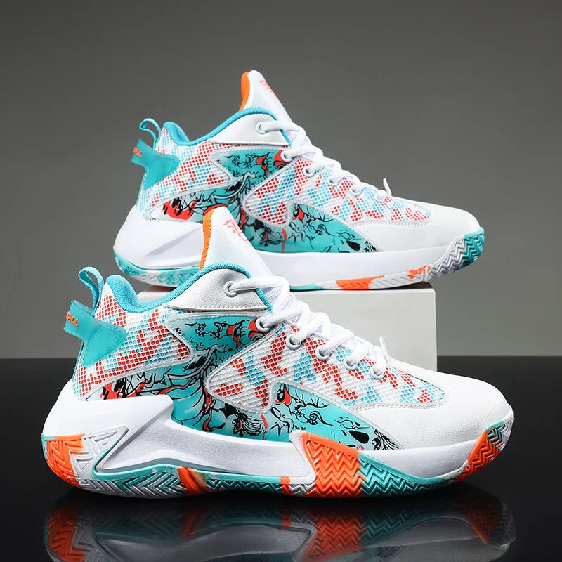 High-Top Herren Basketballschuh mit gepolsterter Knöchelstütze. Grafik-Sneaker für sichere Performance.