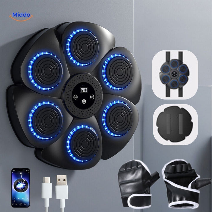PunchTech Smart-Boxmaschine mit LED-Zielen; interaktives Boxtraining für Fitness, Reflexe & Koordination.