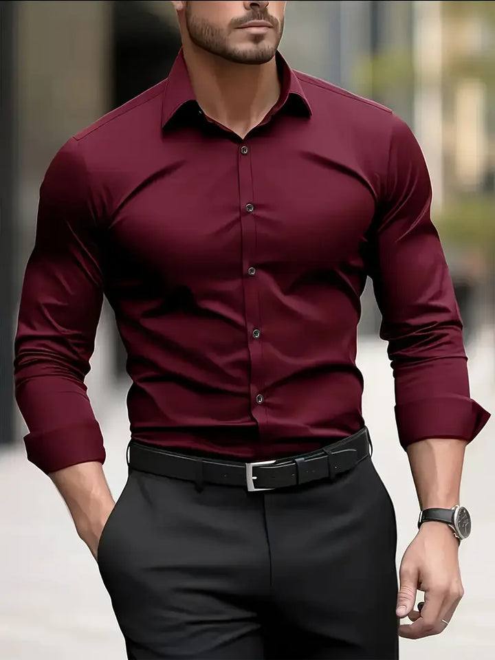 Herrenhemd mit Eleganz & Komfort: Bügelfrei, Slim Fit, Langarm. Ihr perfektes Allround-Hemd, pflegeleicht.