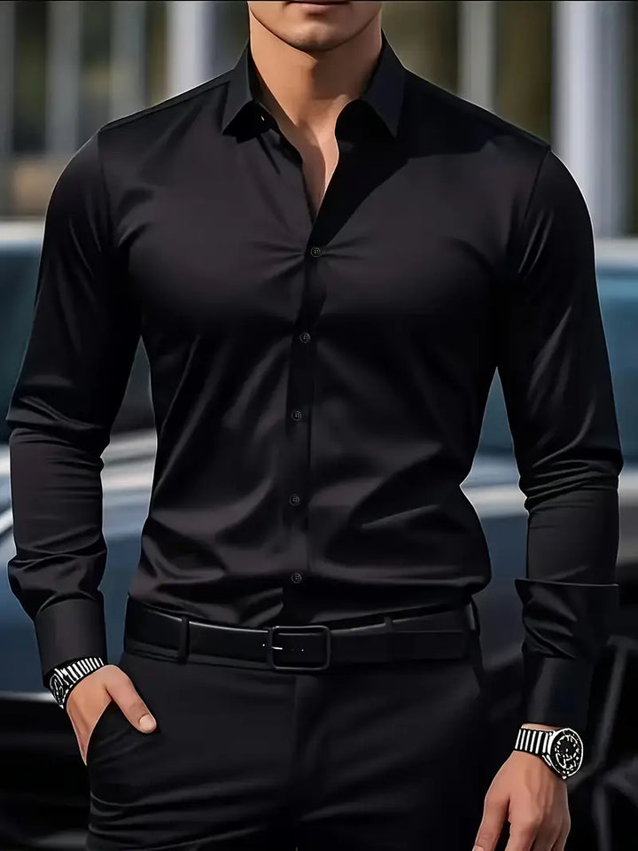 Elegantes Herrenhemd bügelfrei, Slim Fit, Langarm. Perfekt für Business & Freizeit, pflegeleicht.