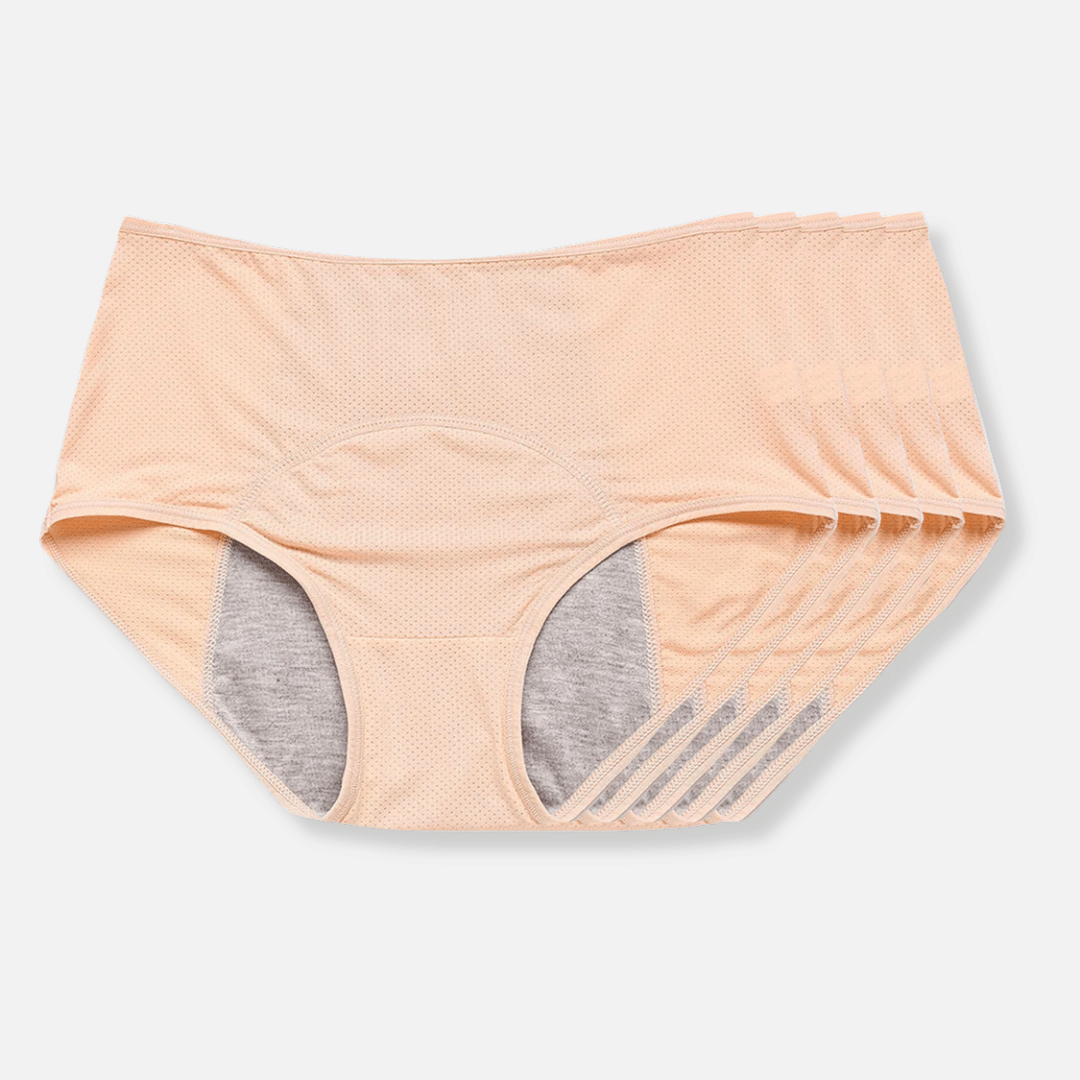 Komfortable Damenunterhose in Nahaufnahme, saugfähig, wiederverwendbar und diskret; ideal für den Alltag.