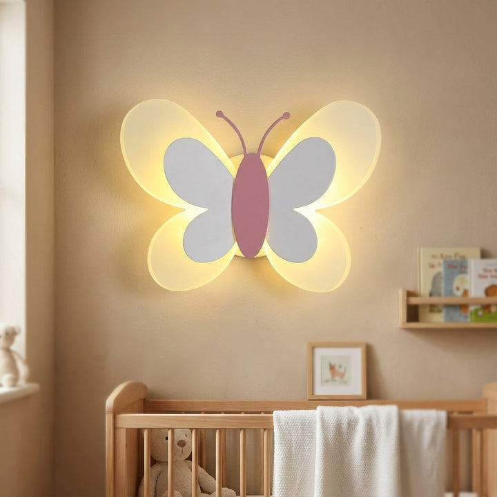 Schmetterling Wandlampe Faywing, LED Stimmungslicht aus Acryl für moderne Innenbeleuchtung, Kinderzimmer, Wohnzimmer.