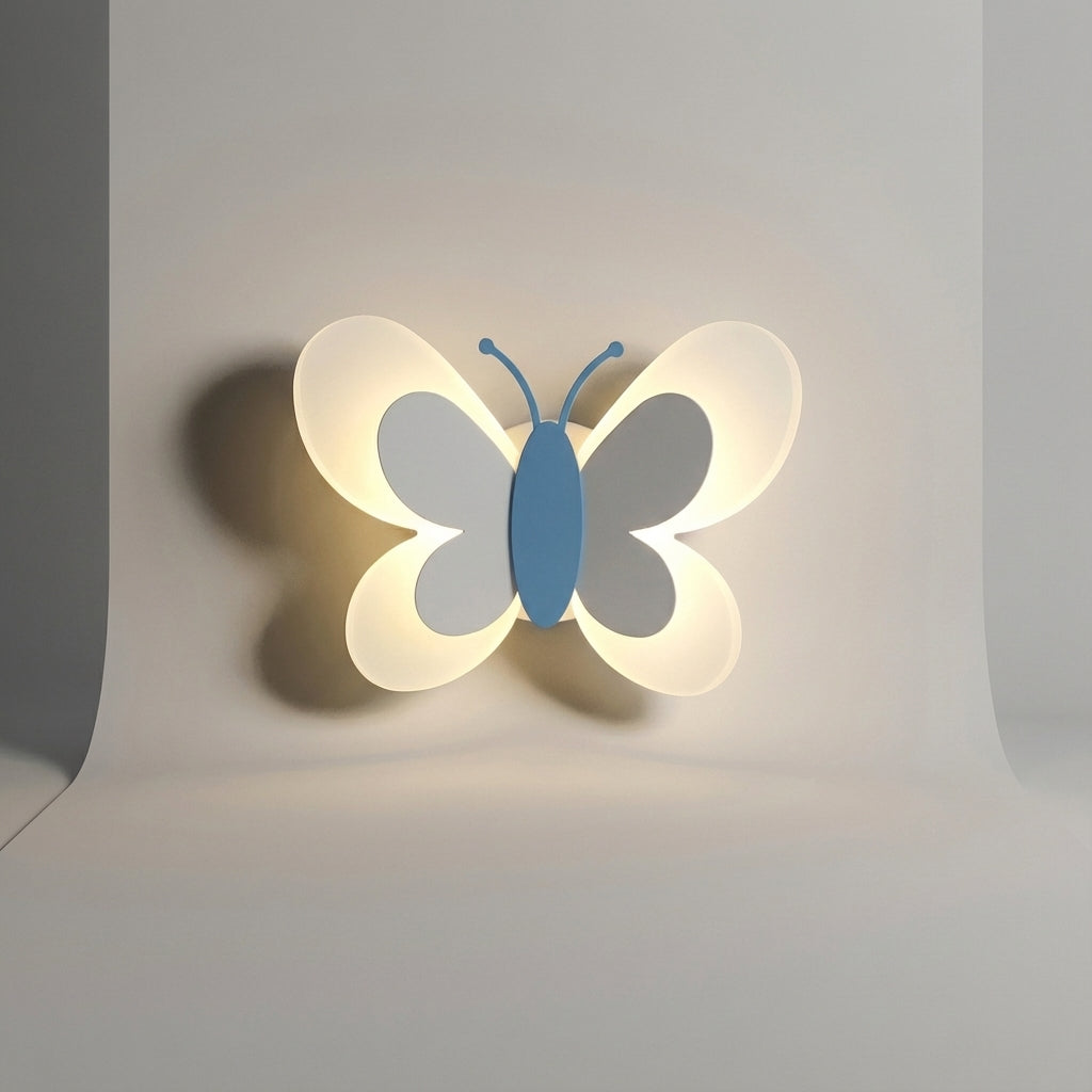Magische Schmetterling LED-Wandlampe als Stimmungslicht. Dekolampe aus Acryl für Kinderzimmer und moderne Wohnzimmer.