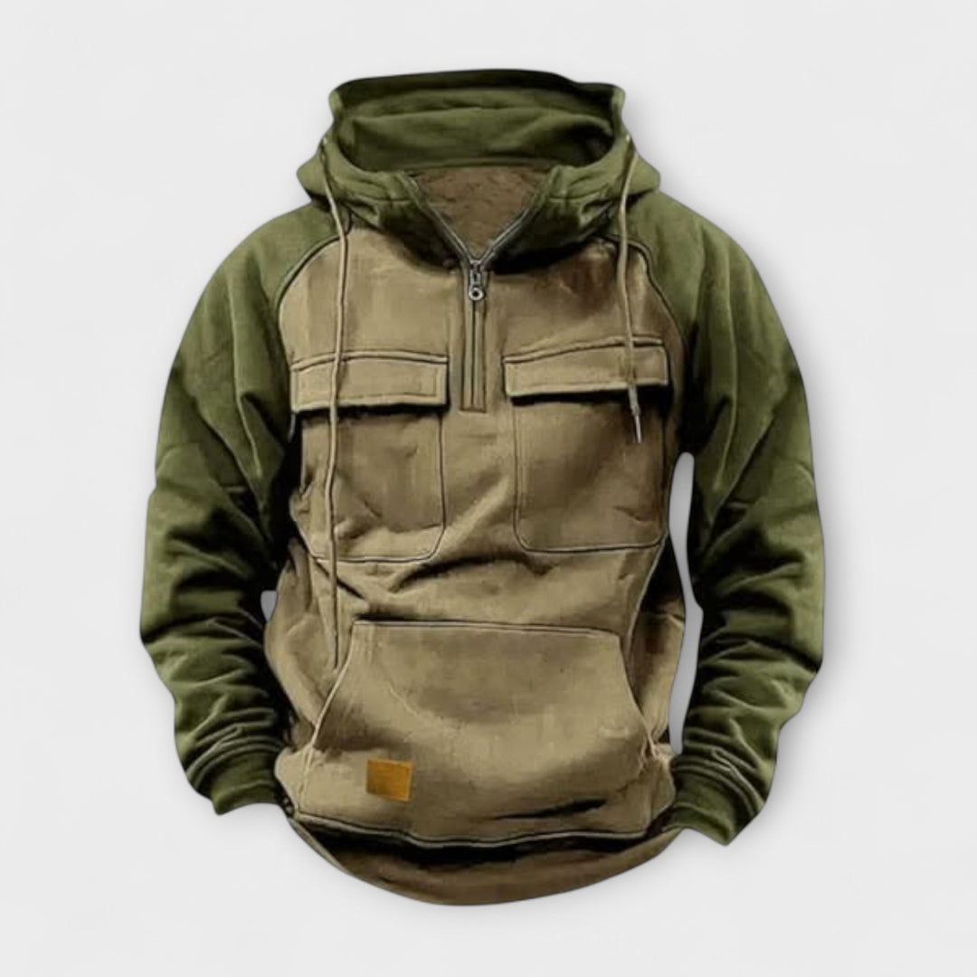 Lässige Herren Wanderjacke mit Kapuze, Reißverschluss & Taschen. Ideal für den Outdoor-Sport und Freizeitaktivitäten.