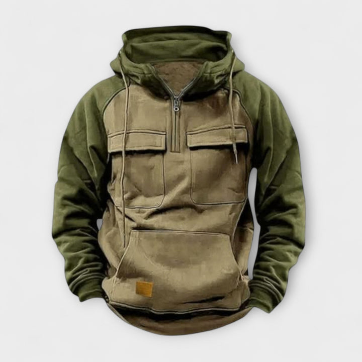 Lässige Herren Wanderjacke mit Kapuze, Reißverschluss & Taschen. Ideal für den Outdoor-Sport und Freizeitaktivitäten.