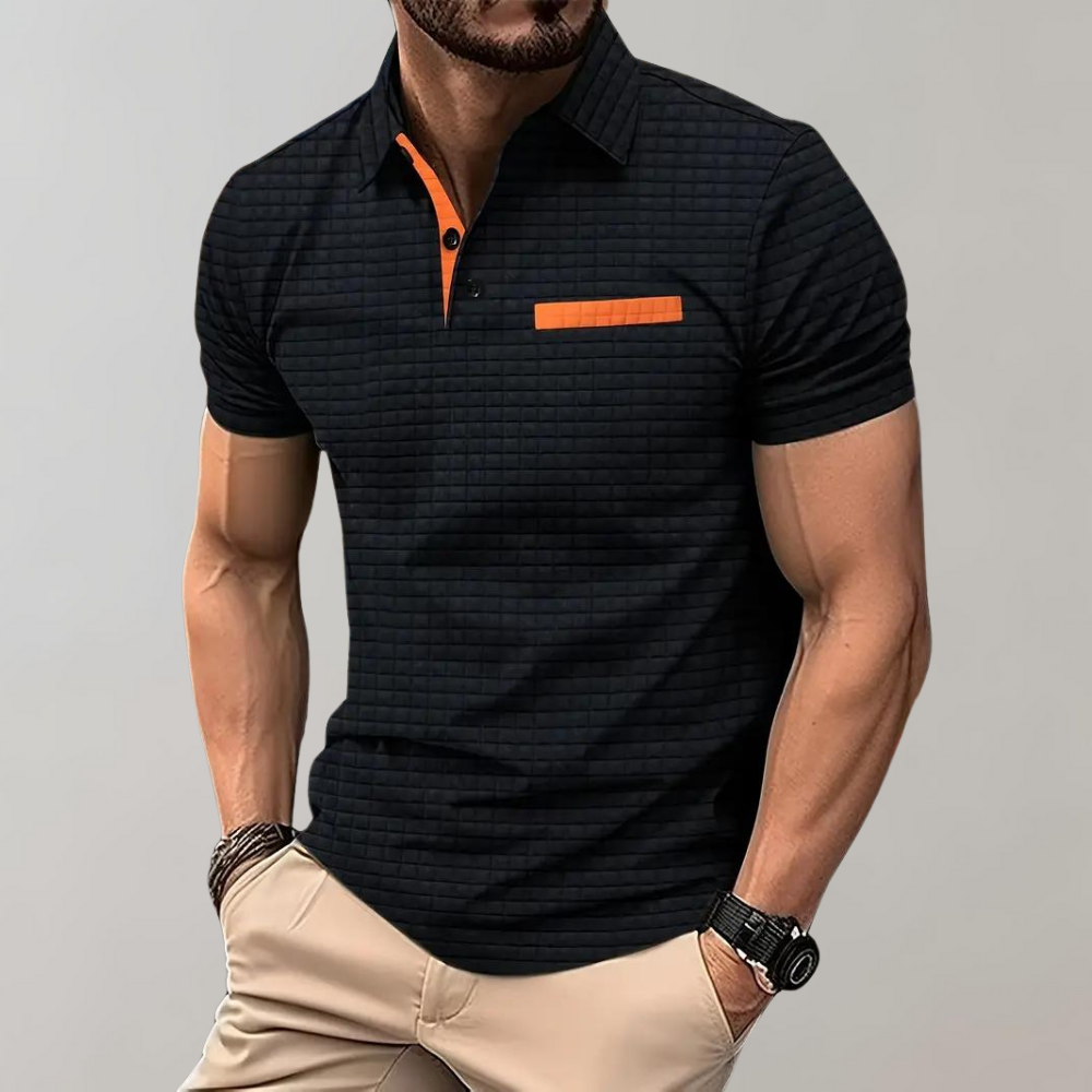 Klassisches Herren Poloshirt, elegant und bequem. Perfektes Sommerhemd für Freizeit und Business Casual. Vielseitiger Stil.