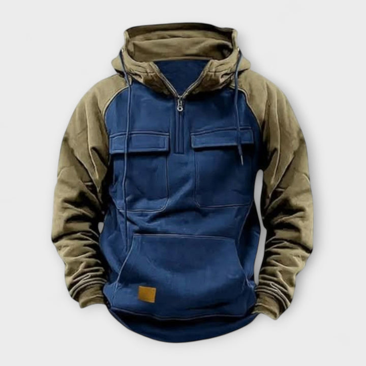 Vielseitige Herren Kapuzenjacke für Outdoor & Freizeit. Sportlich, bequem mit Taschen, perfekt als Übergangsjacke.
