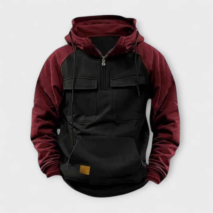 Bequeme Herren Übergangsjacke mit Kapuze für Outdoor und Freizeit. Praktisch mit Reißverschluss und geräumigen Taschen.