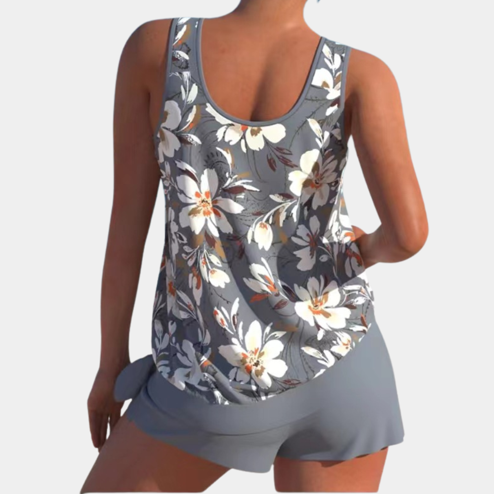 Eleganter Damen Tankini "Malia" in trendigen Farben, ideal für Sommer, Schwimmen und Sonnenbaden.